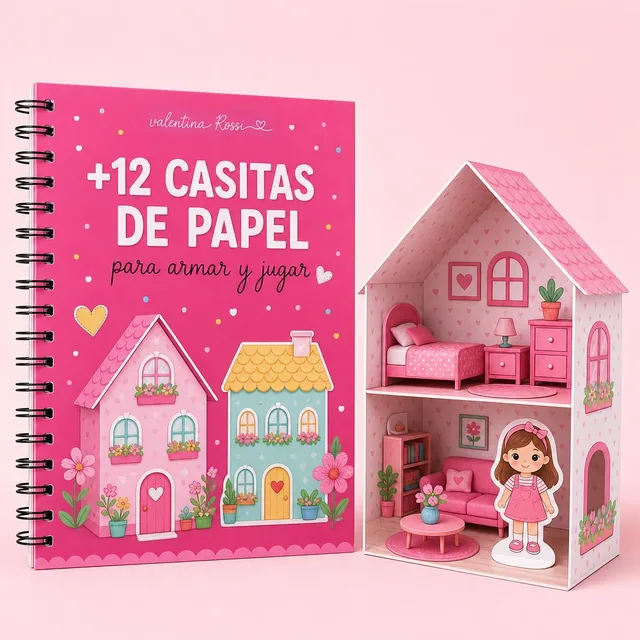 Kit con 12 Casitas de Papel para Armar