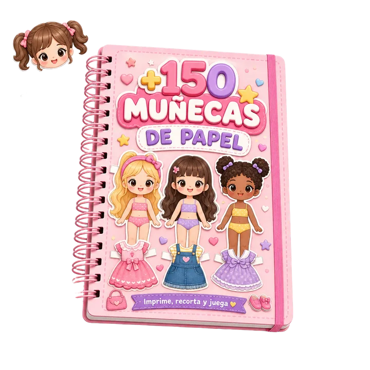 Mockup de la colección principal +150 Muñecas de Papel